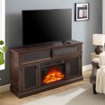 thumbnail image 1 of Embossed Pattern 23" Fireplace Insert, Space-Saving TV Stand Media Console for Living Room & Bedroom 58"W Realistic Fireplace Charm & Spacious Storage, 1 of 12