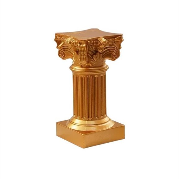 Embossed Pattern Candlestick European Style Column Candle Holder Plastic Table Decoration