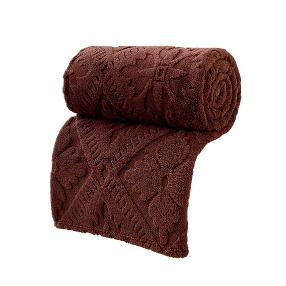 Embossed Pattern Fleece Blanket - Cozy Winter Nap/Air Conditioning Throw for Sofa (100x150cm)