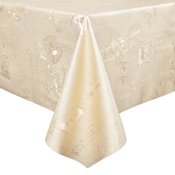 Springrain Heavy Duty Embossed Vinyl Tablecloth - Waterproof Oilproof Stain Resistant, Non-Slip Decorative for Dining/Living/Patio(52x52 Inch)