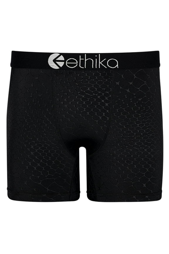 Embossed Python - Black | Mens Mid