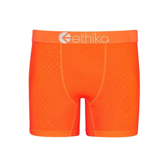 Embossed Python - Orange | Mens Mid Embossed Python