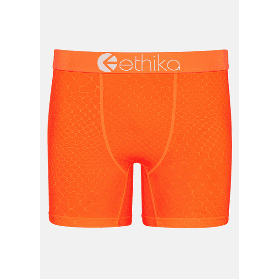 Embossed Python - Orange | Mens Mid Embossed Python