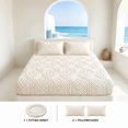 thumbnail image 1 of Embossed Quilted Fitted Sheet Set, Padded Mattress Cover with 1 or 2 Pillowcases, 1 of 6