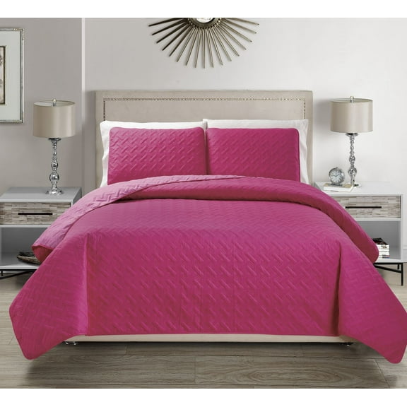 Victoria Embossed Ultra Soft Reversible Bedspread Set