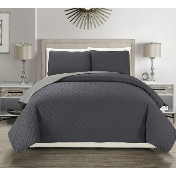 Embossed Reversible Bedspread/Quilt Set