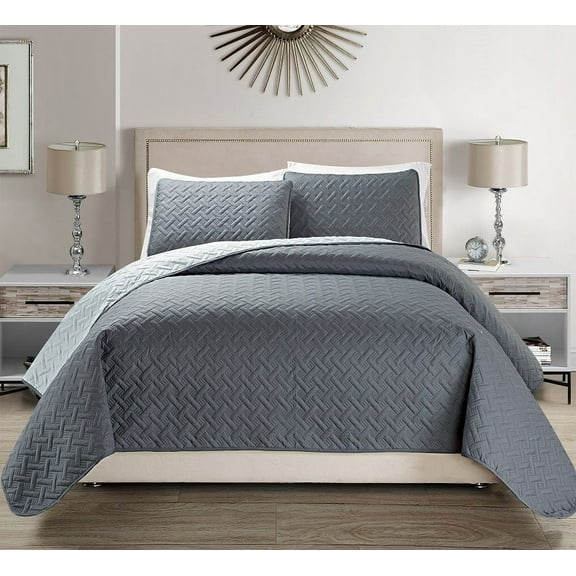 Embossed Reversible Bedspread/Quilt Set