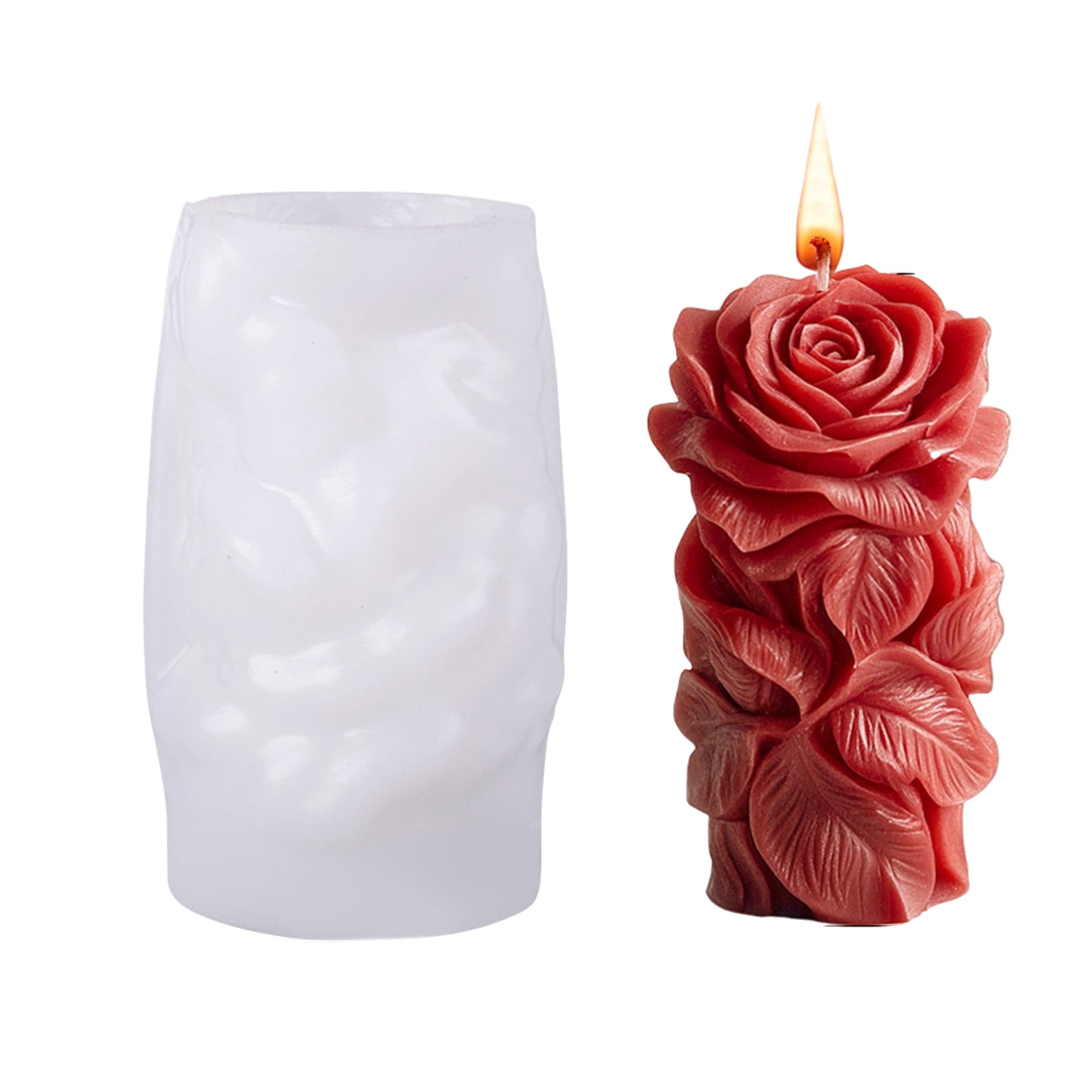 Embossed Rose Flower Cylinder Silicone Molds for Epoxy Resin Handmade ...
