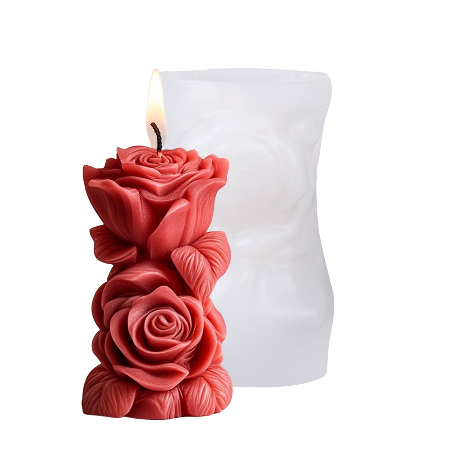 Embossed Rose Flower Cylinder Silicone Molds for Epoxy Resin Handmade ...