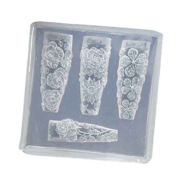 Embossed Silicone Nails Art Mould Reusable Flexible Craft Tool For Resin Jewelry Phone Case Decoration