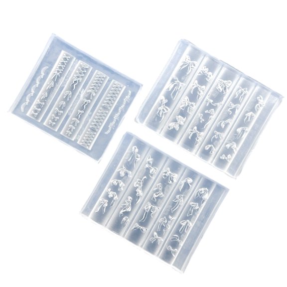 Embossed Silicone Nails Art Mould Reusable Flexible Craft Tool For Resin Jewelry Phone Case Decoration