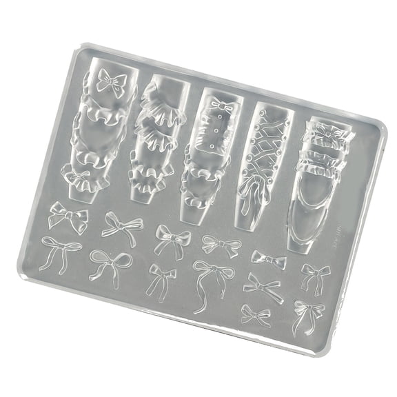 Embossed Silicone Nails Art Mould Reusable Flexible Craft Tool For Resin Jewelry Phone Case Decoration