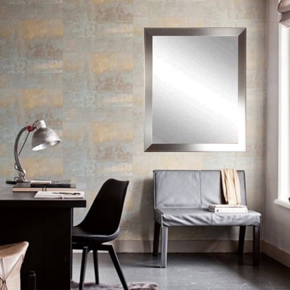 Embossed Silver Framed Vanity Wall Mirror 20''x 30''