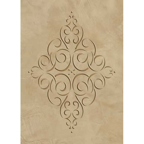 Embossed Simple Diamond Medallion Wall Stencil SKU #3418E by Designer Stencils