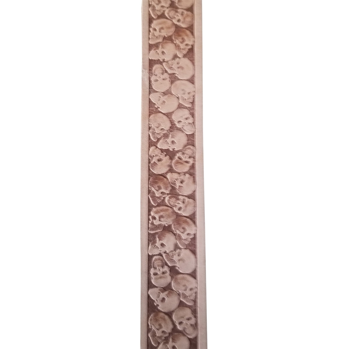 Zelikovitz Embossed Skulls Leather Strip 1.5