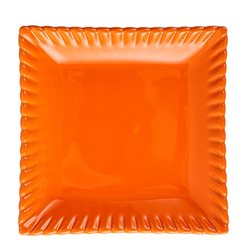 Embossed Square Dessert Plates, Ultrafine Porcelain Appetizer Plates