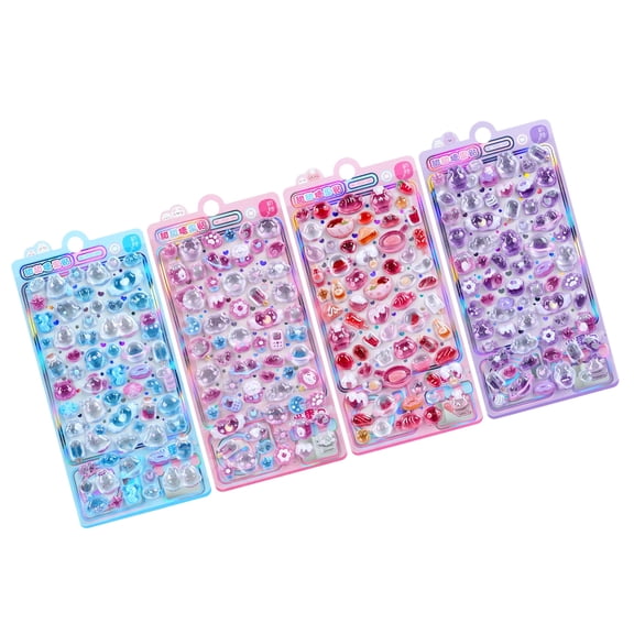 Embossed Sticker Adhesive PVC Resin Sticker For Kids Art Craft Water Bottle Notebook Journal Phone Case Laptop
