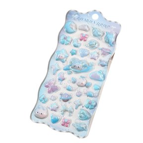 Embossed Sticker Waterproof Decorative Sticker for Kids Room Wall Decoration Card Making Scrapbooking Project