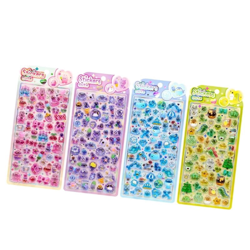 Embossed Sticker Waterproof PVC Resin Sticker for Notebook Card Making ...