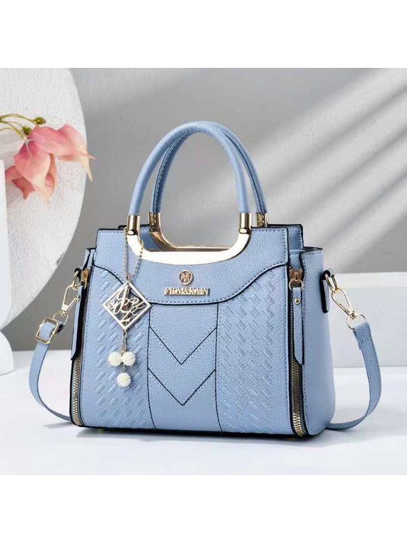 Embossed Texture Ladies Top Handle Handbag, Faux Leather Convertible Crossbody Shoulder Satchel, Fashion Structured Everyday Purse