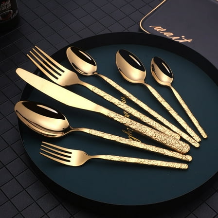 Embossed Textured Handle Steak Cutlery