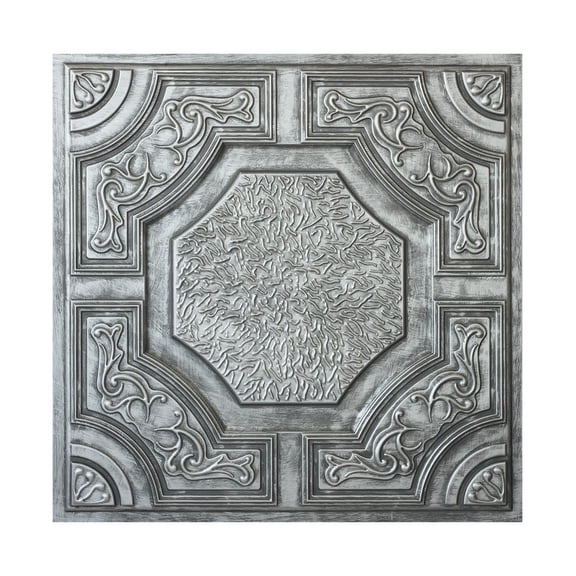 Embossed Tin Ceiling Tiles 3D embossed wall panels for living room PL02 Antique tin 10Pcs/pack