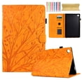thumbnail image 1 of Embossed Tree PU Leather Flip Tablet Case for Samsung Galaxy Tab S6 Lite 10.4" 2020 P610/P615 Shockproof Protection Card Slots Holder Stand with Pen Slot & Auto Sleep/Wake Case Cover, Khaki, 1 of 9