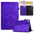 thumbnail image 1 of Embossed Tree PU Leather Flip Tablet Case for Samsung Galaxy Tab S6 Lite 10.4" 2020 P610/P615 Shockproof Protection Card Slots Holder Stand with Pen Slot & Auto Sleep/Wake Case Cover, Purple, 1 of 9