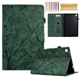 thumbnail image 1 of Embossed Tree PU Leather Flip Tablet Case for Samsung Galaxy Tab S6 Lite 10.4" 2020 P610/P615 Shockproof Protection Card Slots Holder Stand with Pen Slot & Auto Sleep/Wake Case Cover, Green, 1 of 9