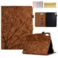 thumbnail image 1 of Embossed Tree PU Leather Flip Tablet Case for iPad mini 6th Gen 8.3" 2021 Shockproof Protection Card Slots Holder Stand with Pen Slot & Auto Sleep/Wake Smart Case Cover, Brown, 1 of 9