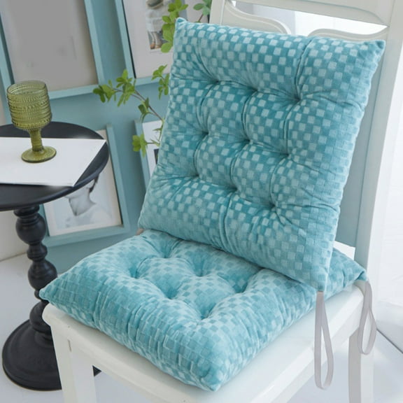 Embossed Velvet Seat Cushion, Thick Comfort Pad for Living Room Chair and Long Sitting Comfort(Sky Blue)