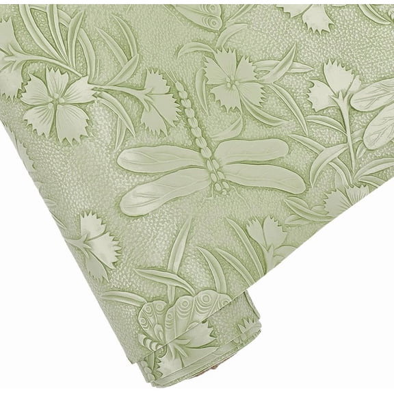 Embossed Vintage Butterflies Pattern PU Leather Sheets 1.5 Yards11.9 Inch Textured Solid Color Fabric Sheets for DIY Leather Earrings Upholstery Sewing Crafts Purse Bag Making (Chartreuse)
