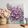 thumbnail image 1 of Embossed Violet Floral Canvas Wall Art for Living Room Bedroom Bathroom, Rustic Vintage Plaster Relief Textured Canvas Art Wall Decor, Artwork for Walls Home Office Decor, 12"x16", 1 of 9