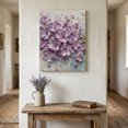 thumbnail image 1 of Embossed Violet Floral Canvas Wall Art for Living Room Bedroom Bathroom, Rustic Vintage Plaster Relief Textured Canvas Art Wall Decor, Artwork for Walls Home Office Decor, 8"x10", 1 of 9