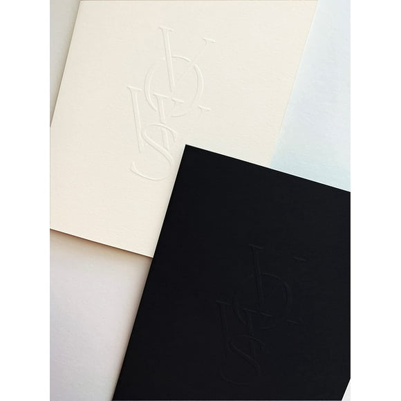 Embossed Vow Book Set- Black & White