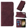 thumbnail image 1 of Embossed Wallet Case for Samsung Galaxy S24 Ultra, Magnetic Clasp Card Holder Luxury Business PU Leather Folio Cover with Kickstand Card Slots Flip Case for Samsung Galaxy S24 Ultra, Winered, 1 of 10