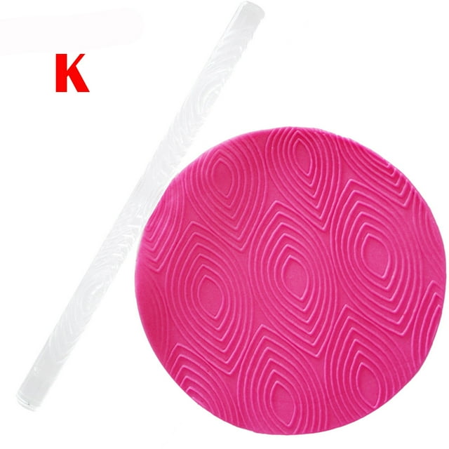 Embossing Acrylic Rolling Pin Fondant Sugar Craft Cake Baking