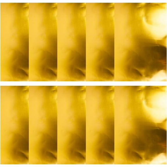 Embossing Foil, Embossing Foil Sheets, 10 Pieces 0.07mm Thick Art Project Supplies, Aluminum Metal Crafts DIY Accessory for Painting Engraving Mounting Home Decor Metal Tooling (Gold)