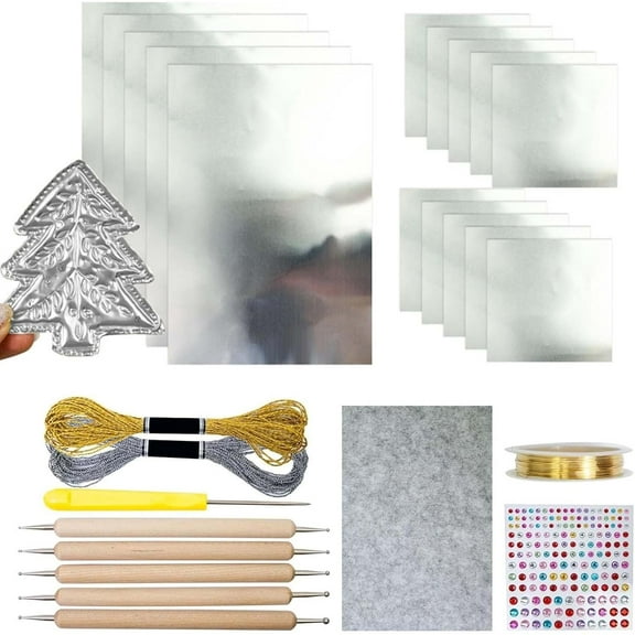 Embossing Foil Sheets, 15-Pack Gold and Silver 0.07mm Metal Foils for Engraving, Stamping, Painting and Scrapbooking Decoration