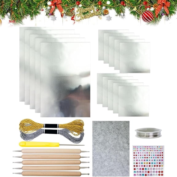 Embossing Foil Sheets, Decorative Metal Sheet Embossing Tools, for Creative DIY Crafting Projects, Including Card Making, Scrapbooking, and Holiday Decorations