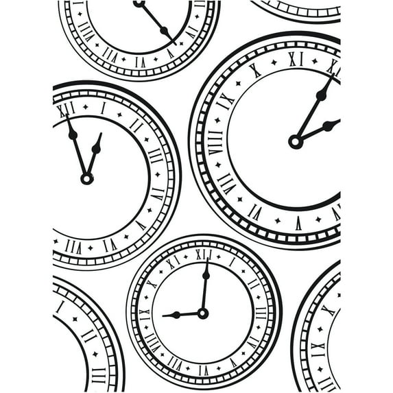 Embossing Folder 4.25"X5.75"-Clock Background