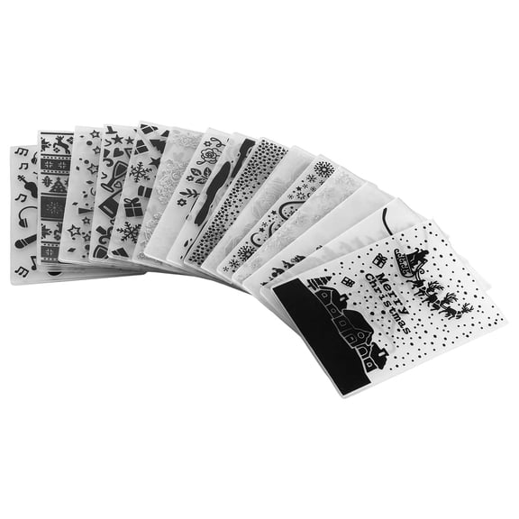 Embossing Folders, 15 Pieces, 4.13 x 5.83 in, Background Embossed Plates for Die Cutting and Embossing Machine, PP Plastic Embos