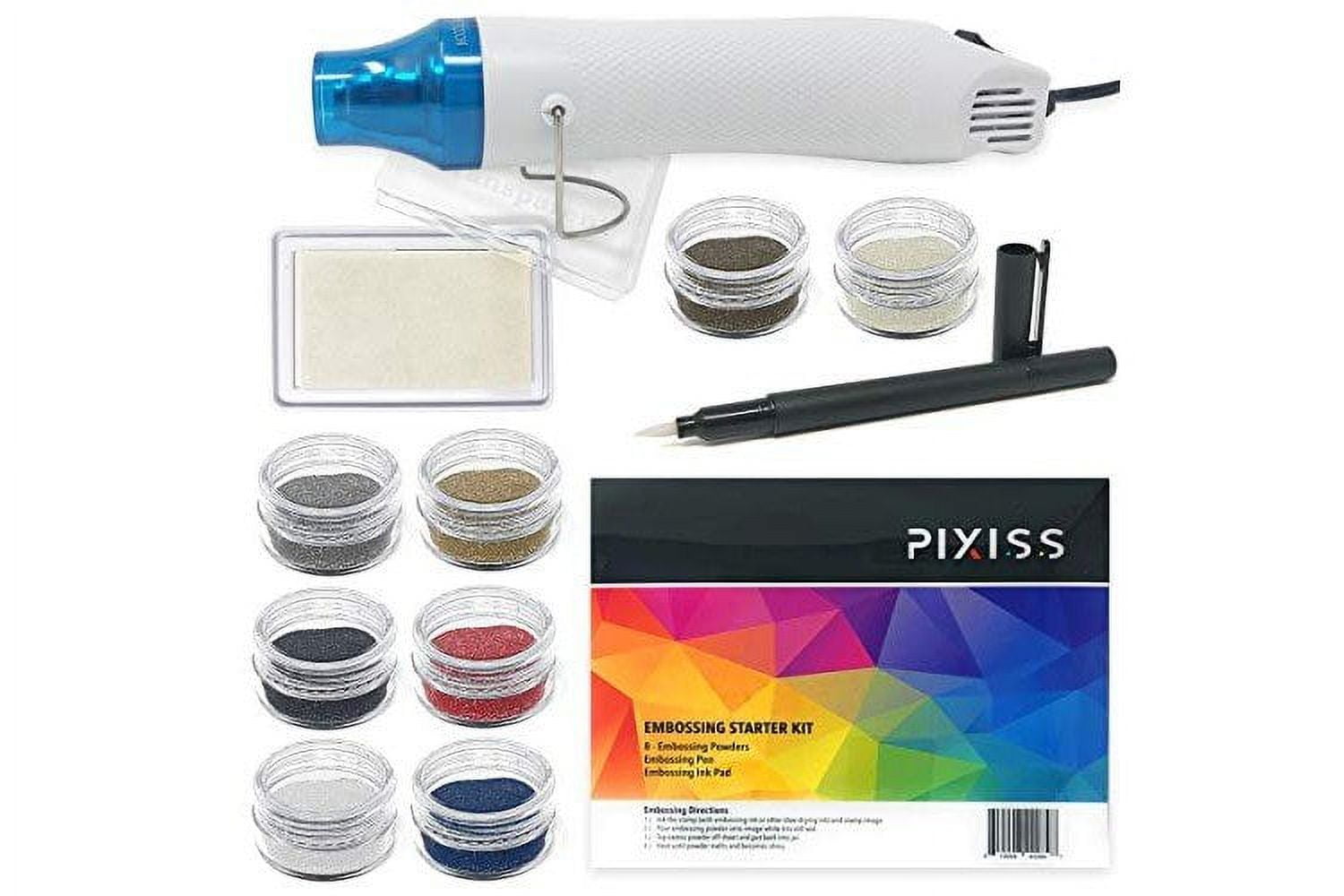 Embossing Kit with Heat Tool Bundle, Embossing Powders, Complete Embossing  Starter Kit, Clear Embossing Pen, Embossing Ink Pad, 8X 10ml Embossing  Powders for Crafts 
