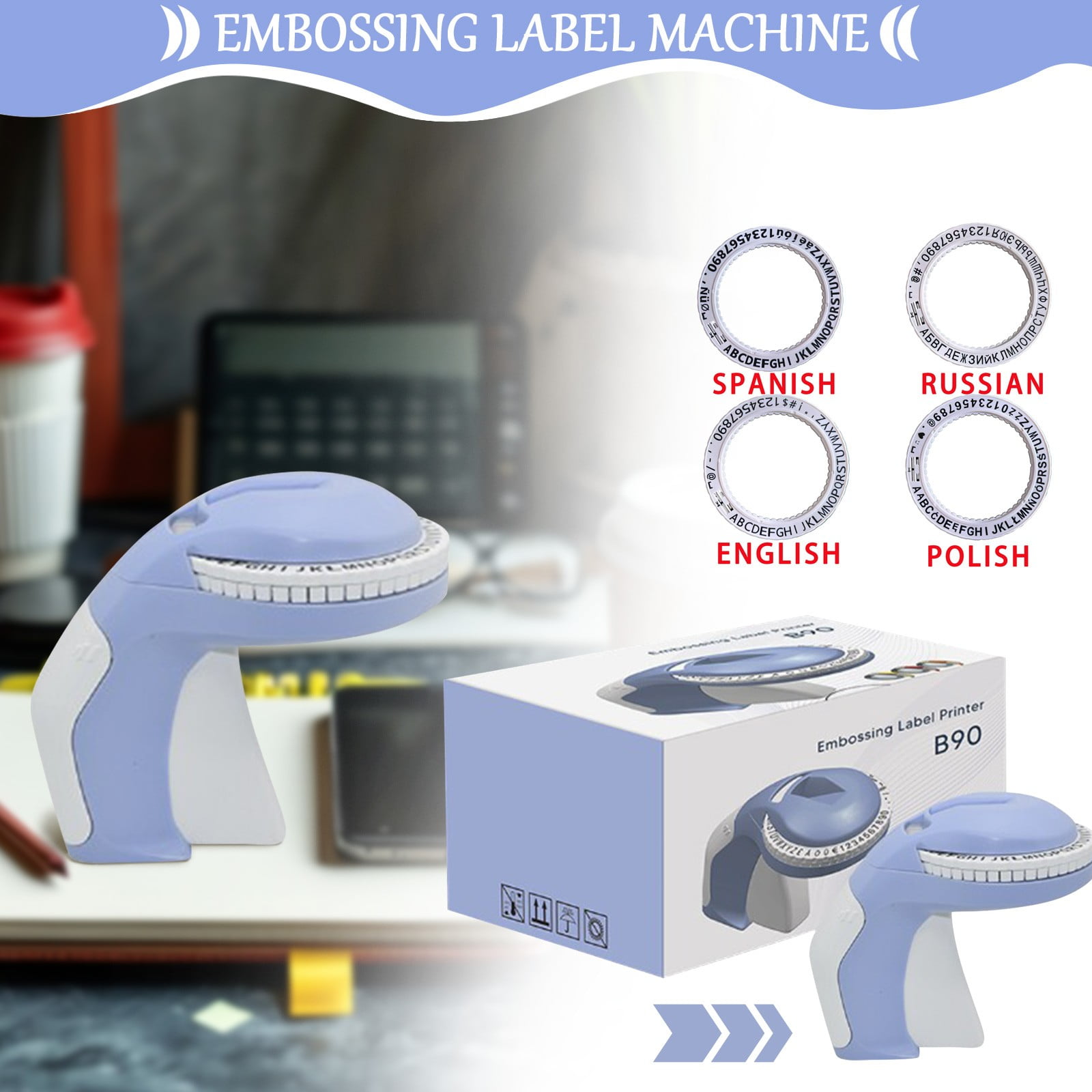 Embossing Label Maker with 3 Label Tapes, Vintage Retro Embossed ...