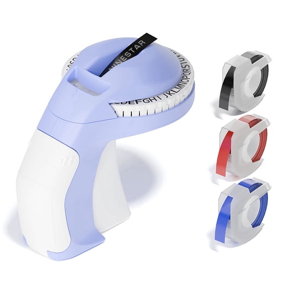 Embossing Label Maker Machine with Tapes Retro Embossed Label Maker Old Embosser Labeler with 3 Rolls Consumable Paper