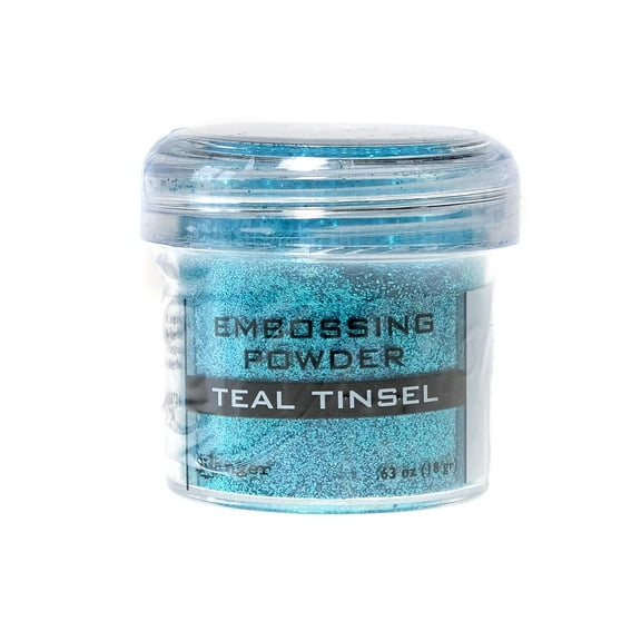 Embossing Powder teal tinsel, 1 oz., jar (pack of 3)