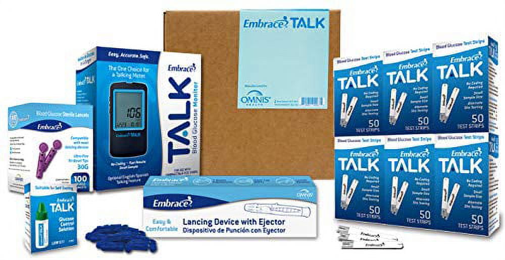 Embrace Diabetes Testing Kit Includes Embrace Talk Blood Glucose