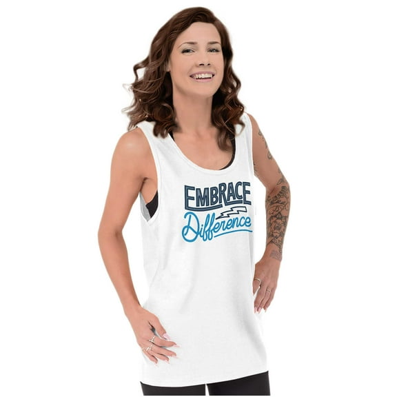Embrace Differences Autism Awareness Tank Top T Shirts Men Women Brisco Brands S