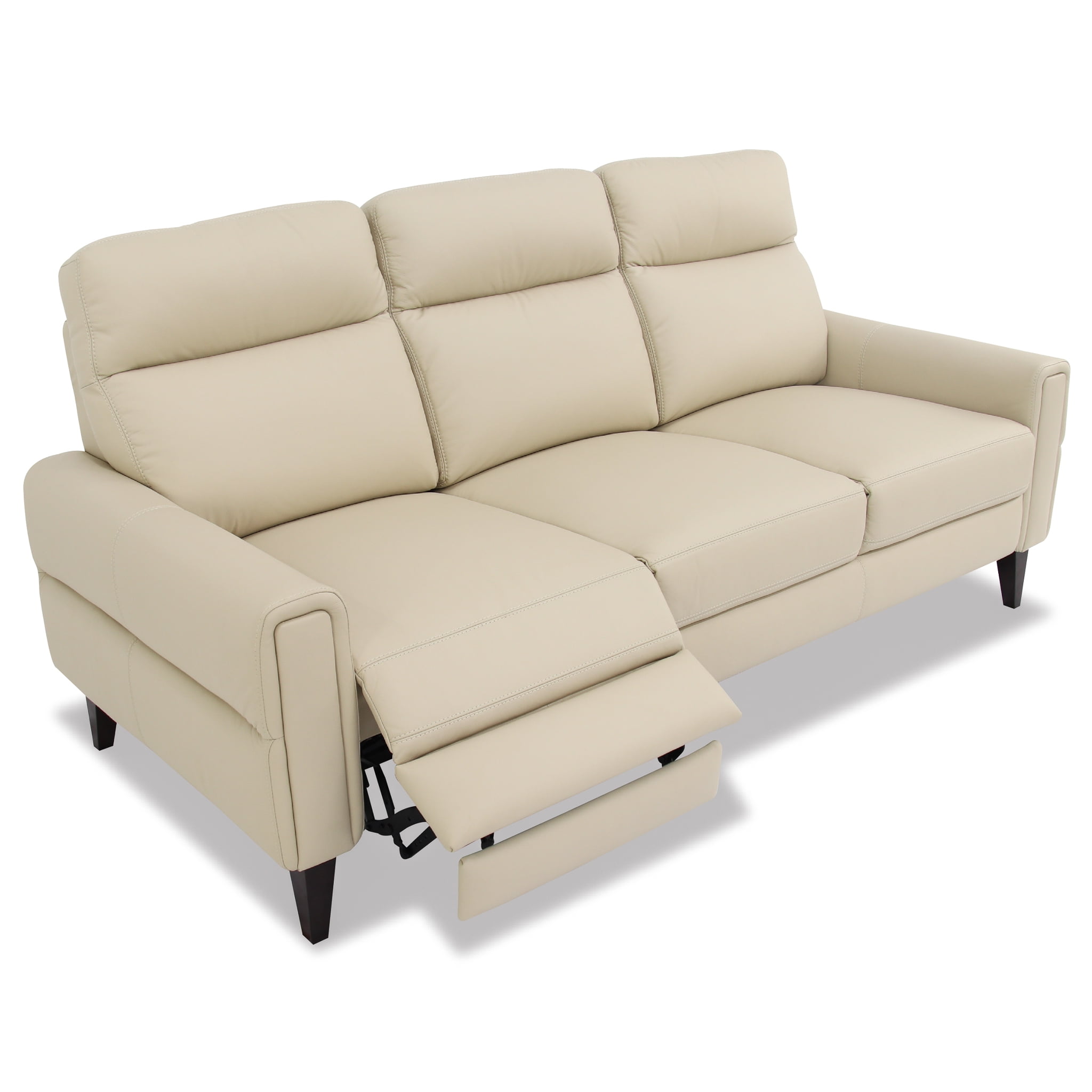 Power Reclining Mid Century Modern Leather Reclining Sofa Torino Power  Headrest Top Grain Leather Zero Gravity