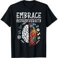 thumbnail image 1 of Embrace Neurodiversity Autism Awareness ASD Men Women Kids T-ShirtMen's and women's gift, black and white T-shirt, size: Extra large S-4XL, 1 of 4
